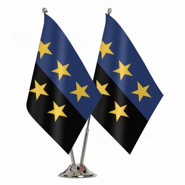 European Coal And Steel Community 2 Table Flags