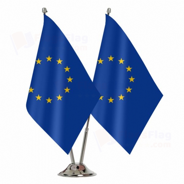European Union 2 Table Flags