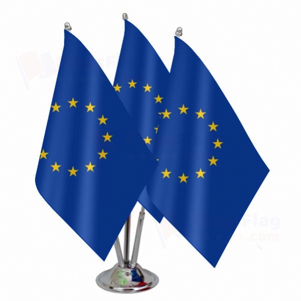 European Union Triple Table Flag