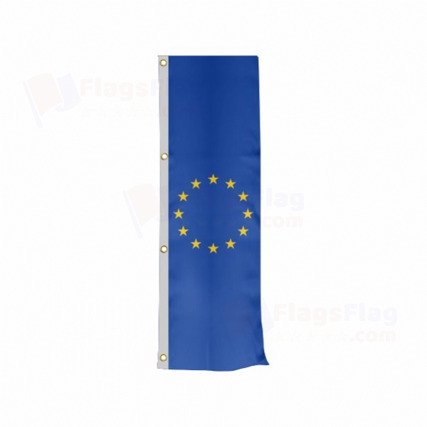 European Union Vertically Raised Flags
