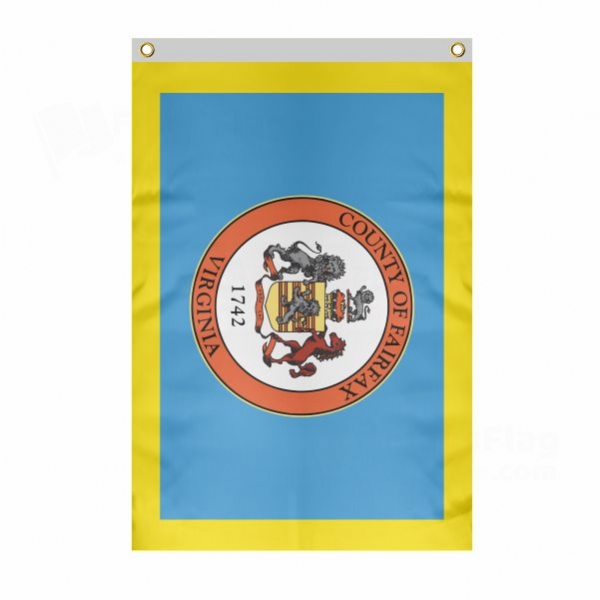 Fairfax County Virginia Large Size Flag Hanging on Building