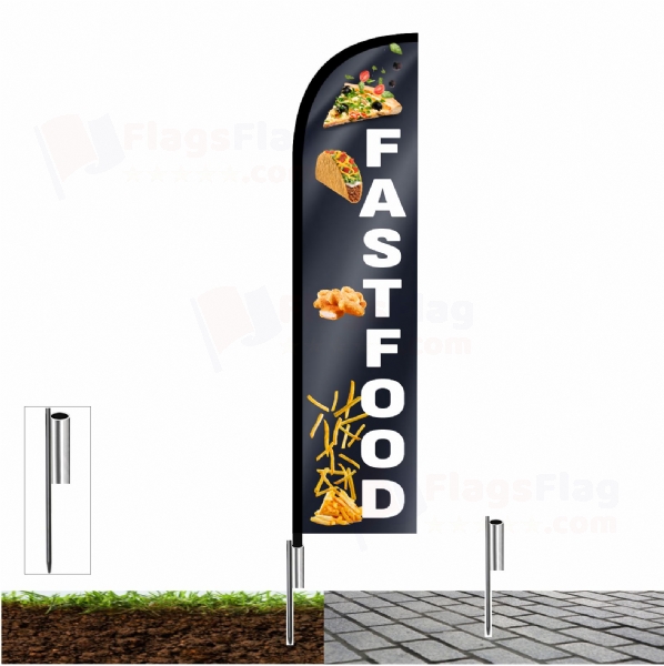 Fast Food Custom Design Flag Fast Food Customised Flags