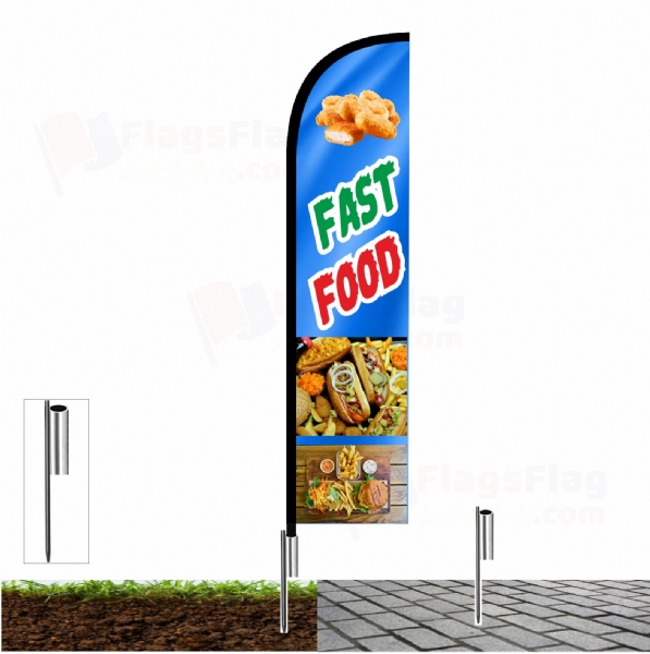 Fast Food Flags with fishing line