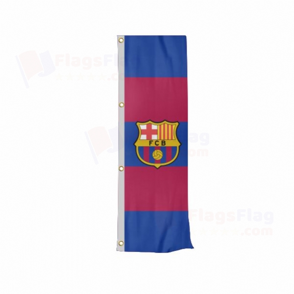 FC Barcelona Vertically Raised Flags