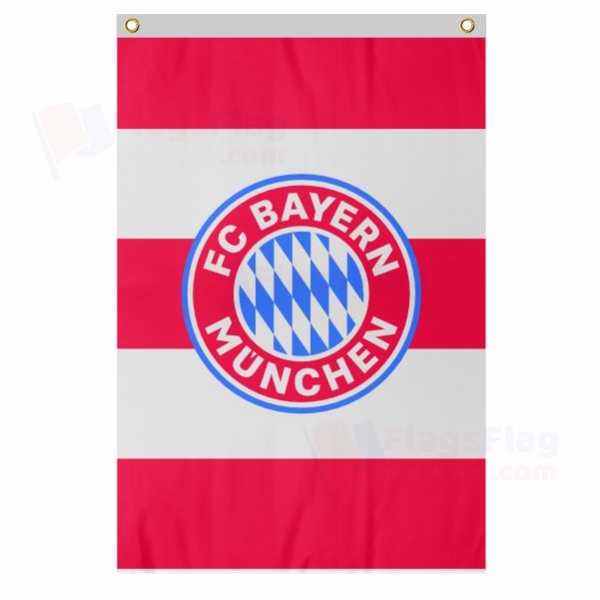 FC Bayern Munich Large Size Flag Hanging on Building