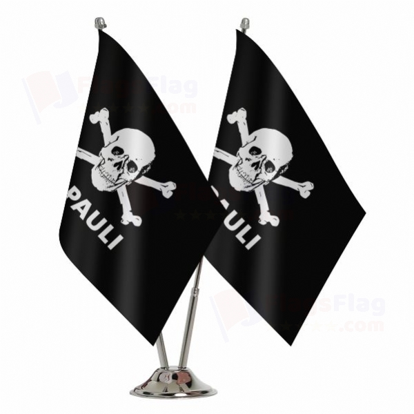 FC St Pauli skull and crossbones Binary Table Flag
