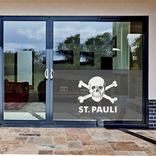 FC St Pauli skull and crossbones Glass Film FC St Pauli skull and crossbones One Way Vision Printing