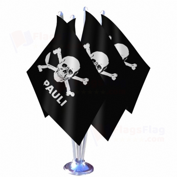 FC St Pauli skull and crossbones Quadruple Table Flag