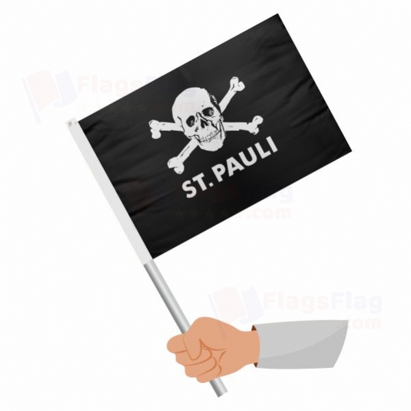 FC St Pauli skull and crossbones Stick Flag
