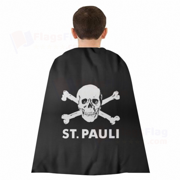 FC St Pauli skull and crossbones Woven Fabric Cloak Digital Printing