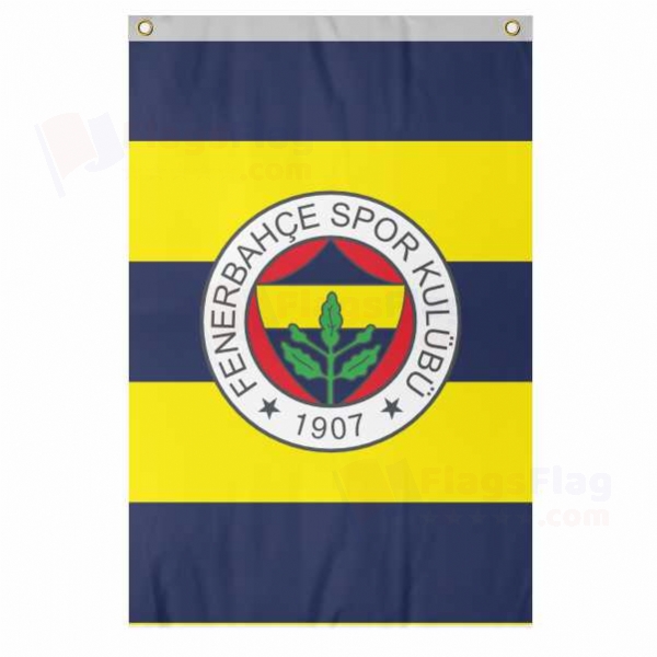 Fenerbahce Large Size Flag Hanging on Building