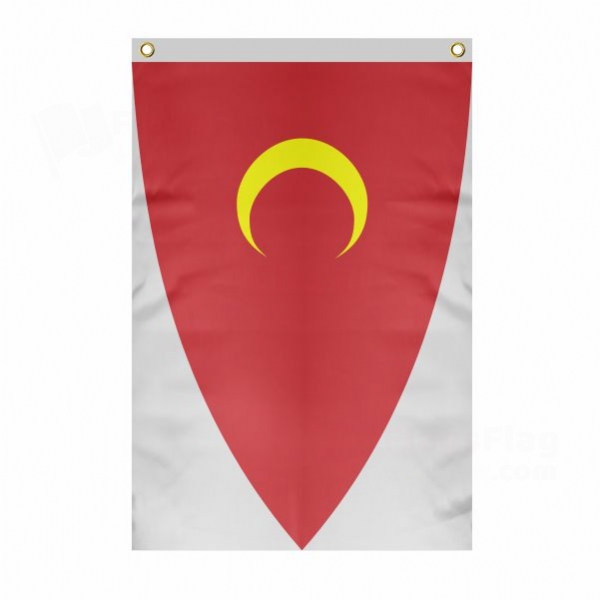 Fictitious Ottoman Large Size Flag Hanging on Building
