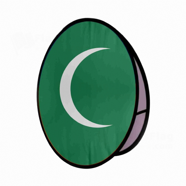 First and Second Saudi State Round Cloth Banner Display Stands