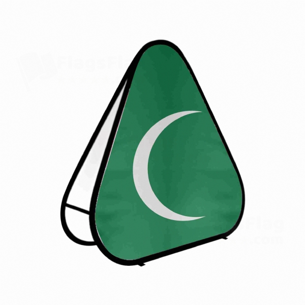 First and Second Saudi State Triangle Fabric Banner Display Stands