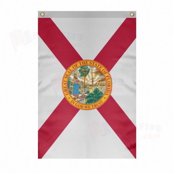 Florida Large Size Flag Hanging on Building