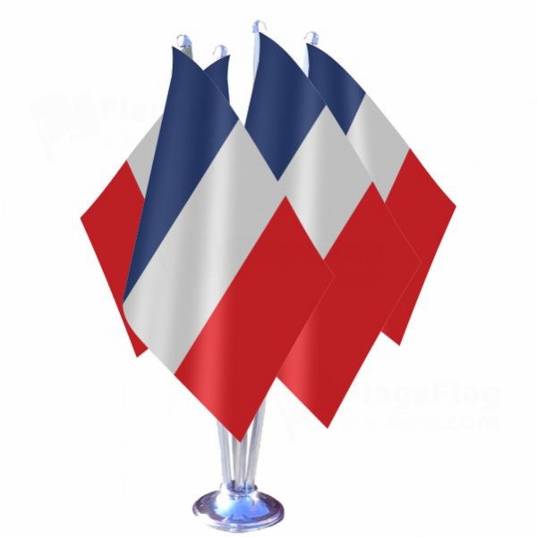 France Quadruple Table Flag