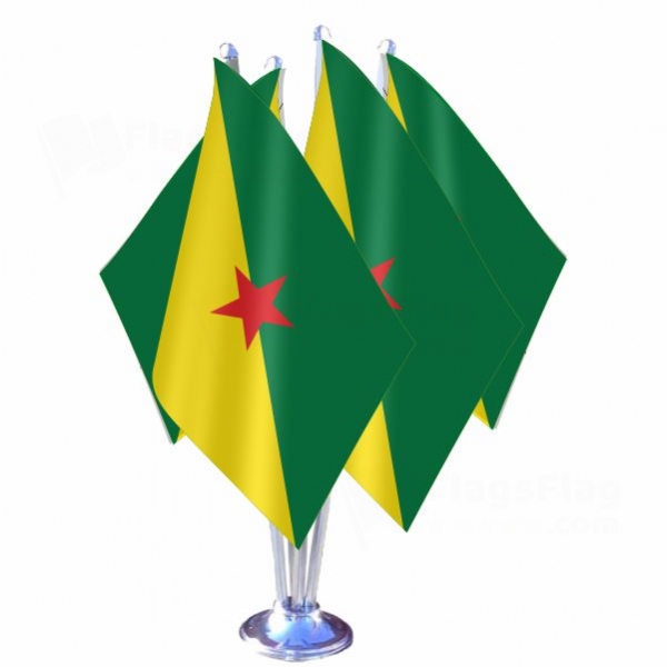 Frans�z Guyanas Quadruple Table Flag