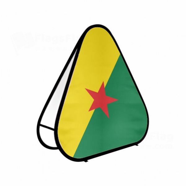 Frans�z Guyanas Triangle Fabric Banner Display Stands
