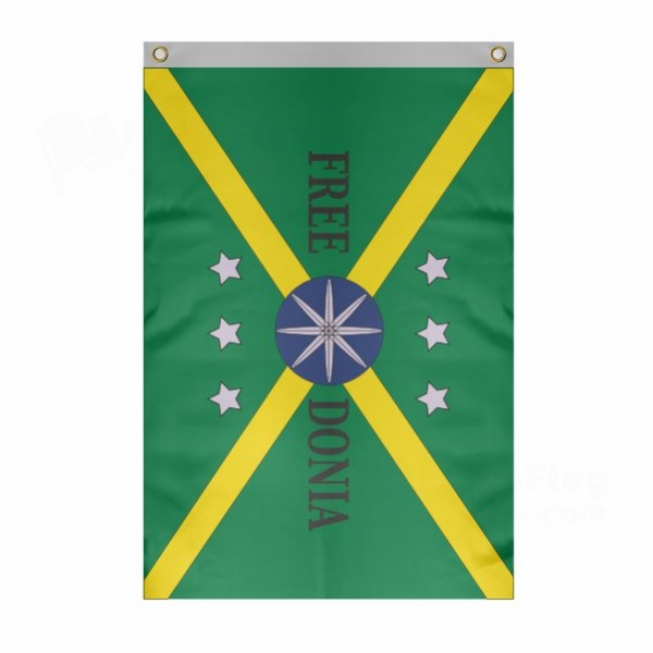 Freedonia Large Size Flag Hanging on Building
