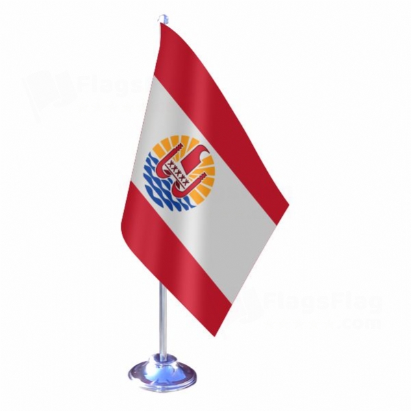 French Polynesia Single Table Flag