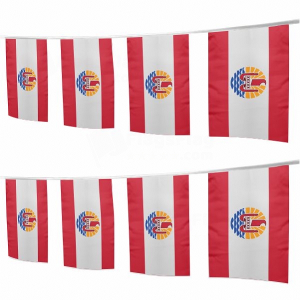 French Polynesia Square String Flags