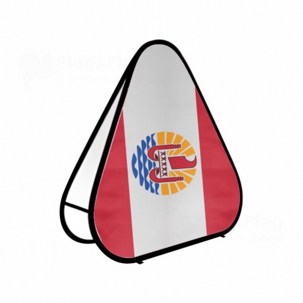 French Polynesia Triangle Fabric Banner Display Stands