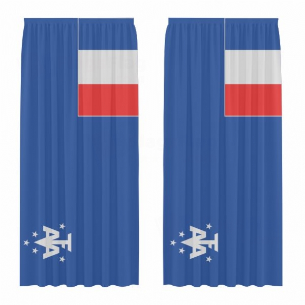 French Southern And Antarctic Lands Digital Printed Curtains