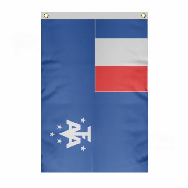 French Southern And Antarctic Lands Large Size Flag Hanging on Building