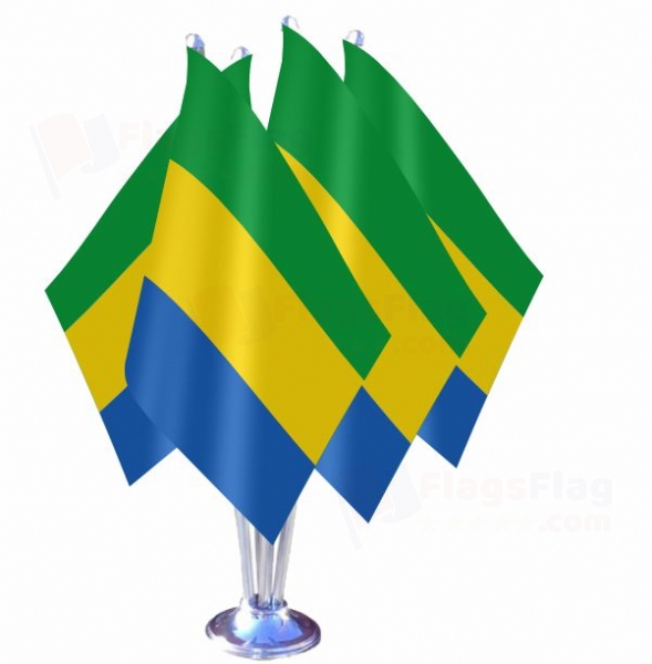 Gabon Quadruple Table Flag