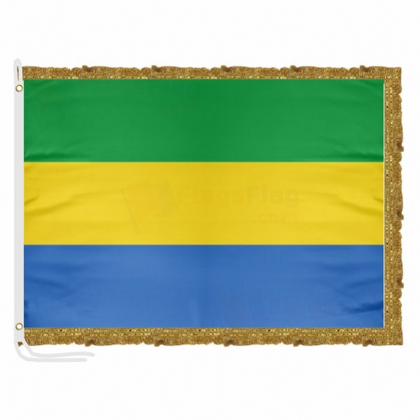 Gabon Satin Office Flag