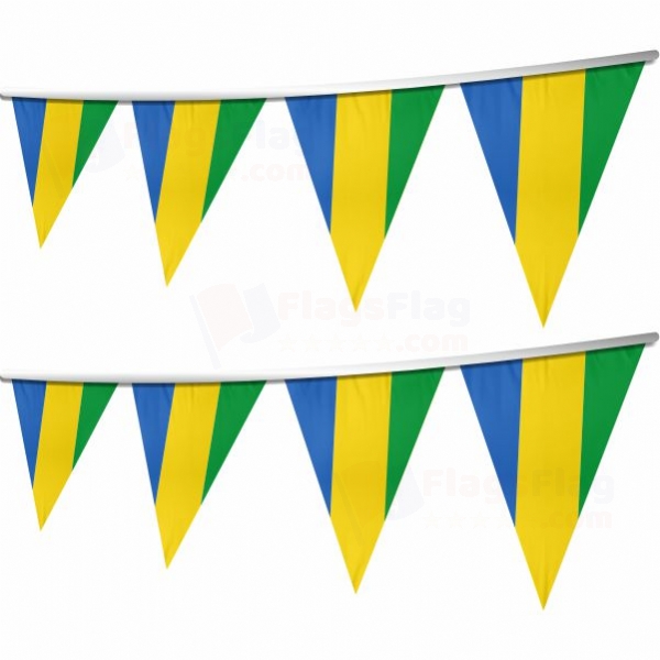Gabon Stringed Triangle Flag
