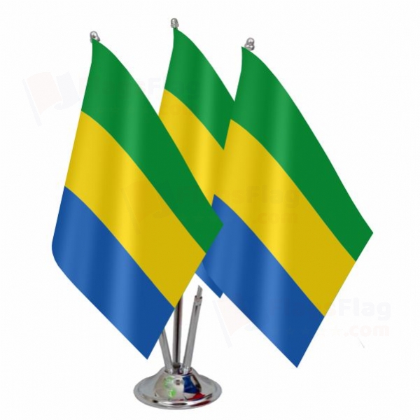Gabon Triple Table Flag