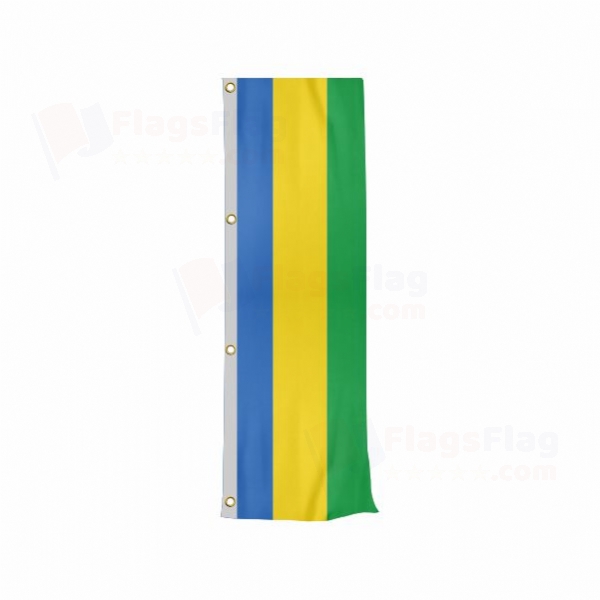 Gabon Vertically Raised Flags