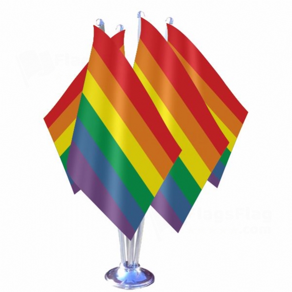 Gay & Lesbian Kingdom Of The Coral Sea Islands Quadruple Table Flag