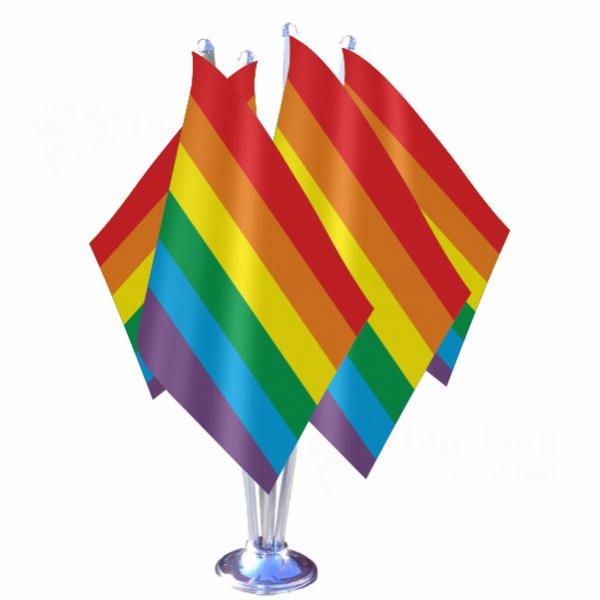 Gay Pride Quadruple Table Flag