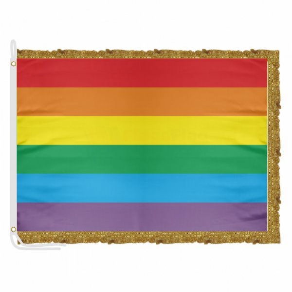Gay Pride Satin Office Flag