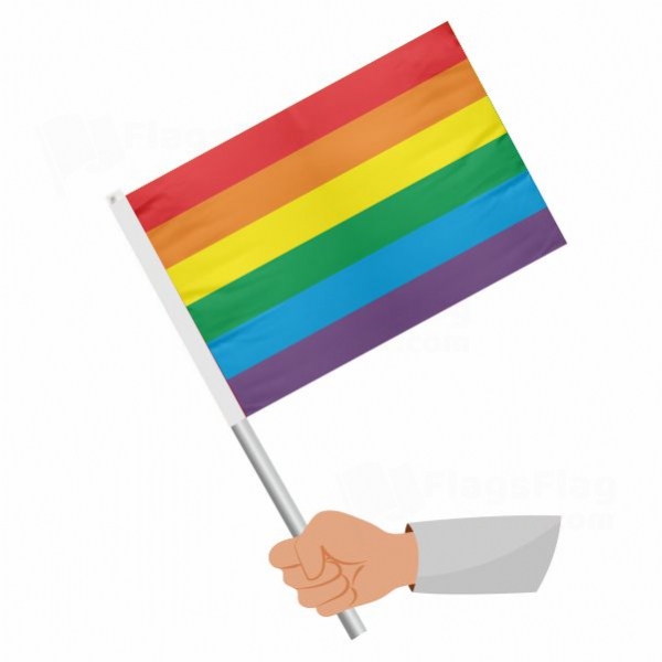 Gay Pride Stick Flag