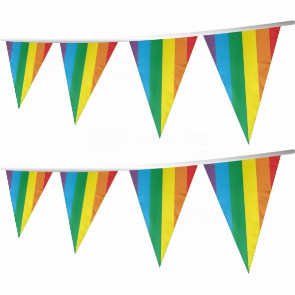 Gay Pride Stringed Triangle Flag
