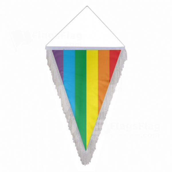 Gay Pride Triangle Fringed Streamers