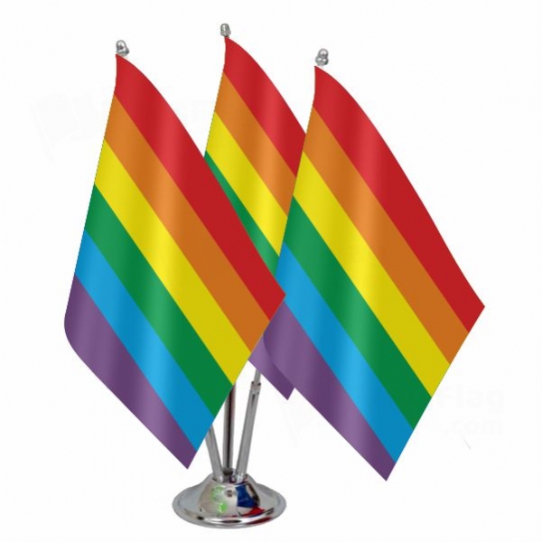 Gay Pride Triple Table Flag