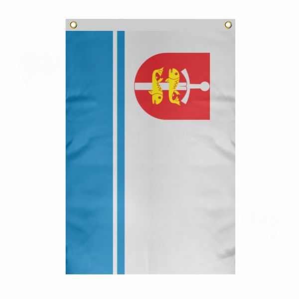 Gdynia Large Size Flag Hanging on Building