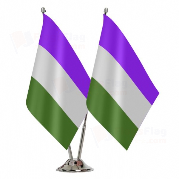 Genderqueer Pride 2 Table Flags