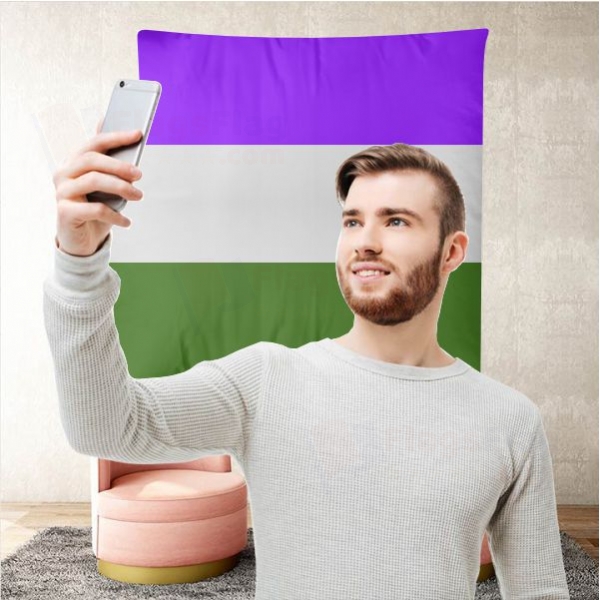 Genderqueer Pride Background Selfie Shooting Landscapes