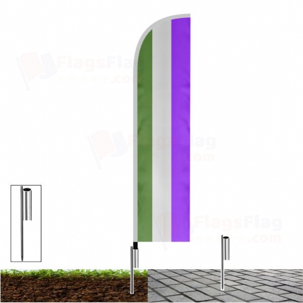 Genderqueer Pride Beach Flags Genderqueer Pride Sailing Flags