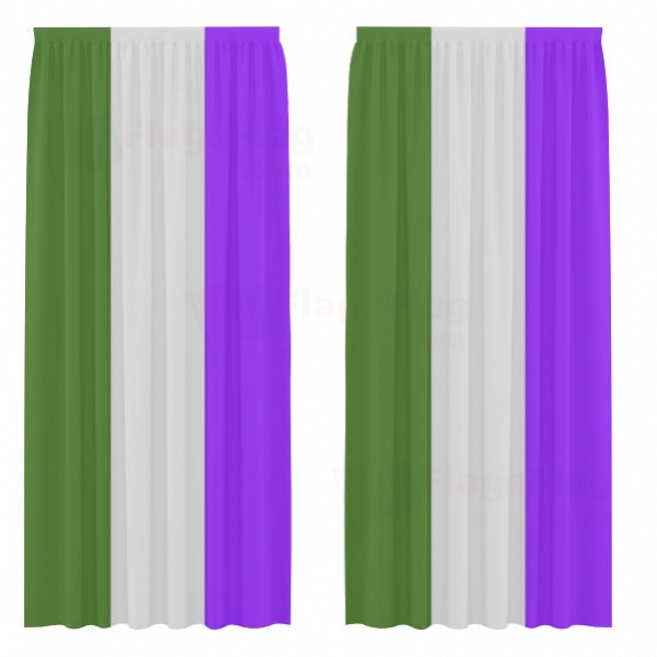 Genderqueer Pride Digital Printed Curtains