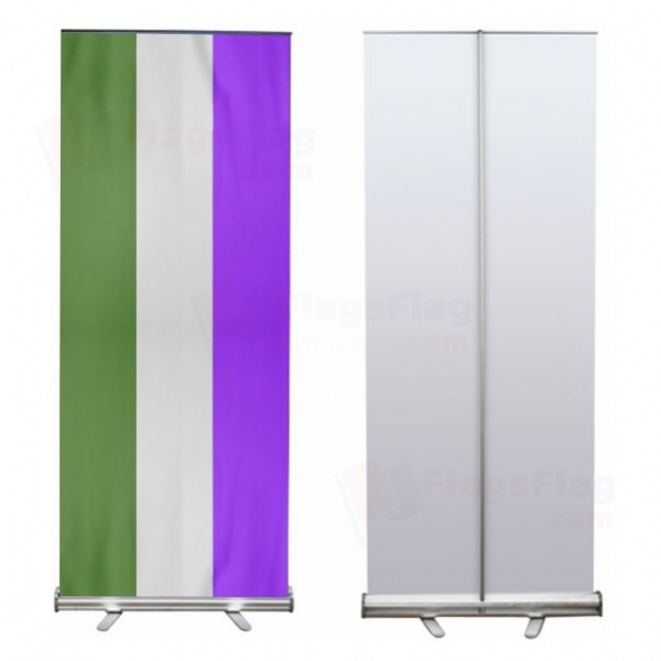Genderqueer Pride Roll Up Banner