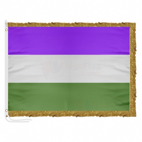 Genderqueer Pride Satin Office Flag