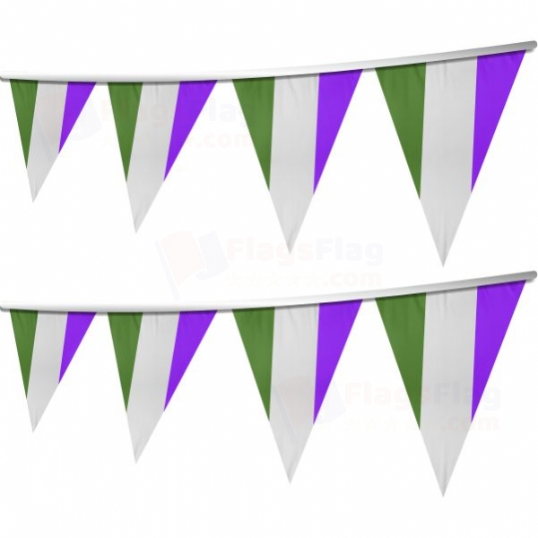 Genderqueer Pride Stringed Triangle Flag