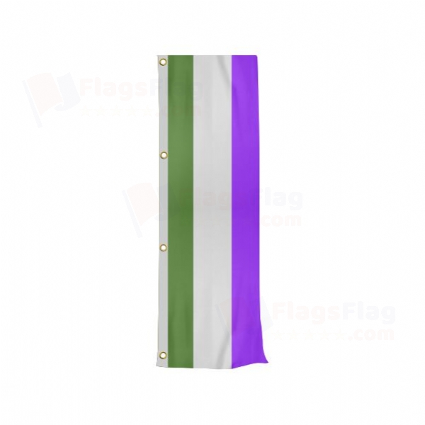 Genderqueer Pride Vertically Raised Flags