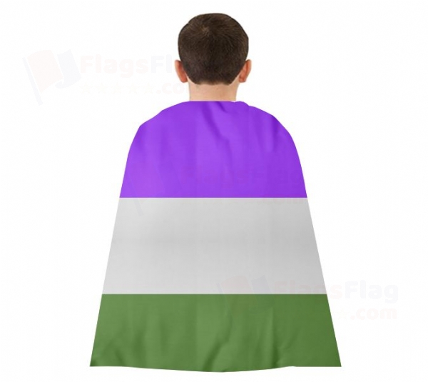 Genderqueer Pride Woven Fabric Cloak Digital Printing